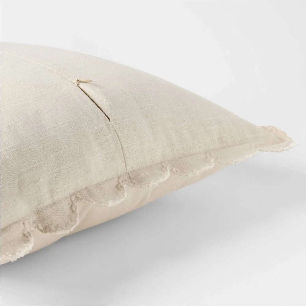 20”x20” Embroidered Tree and Scalloped Edge Pillow - Threshold with Studio McGee